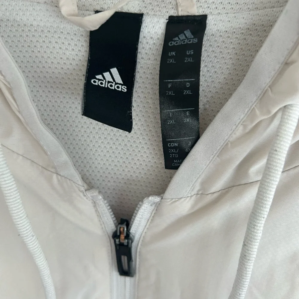 Adidas White Windbreaker Jacket - Picture 3 of 6